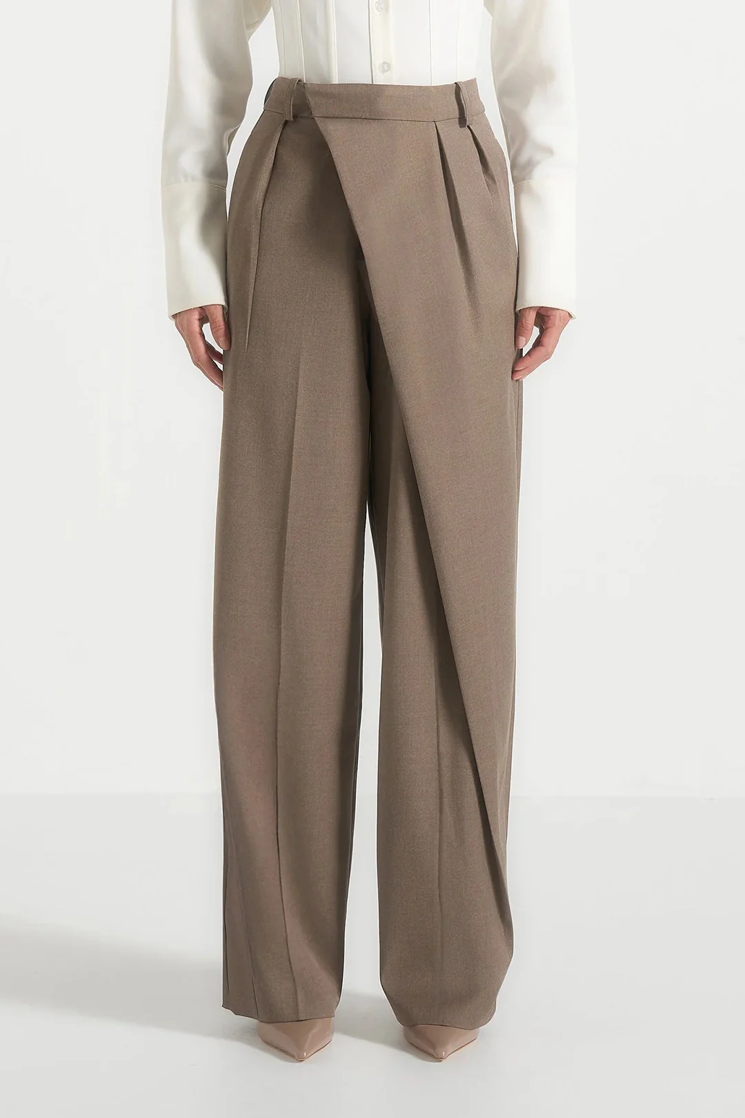 Solid Asymmetrical Pants - Weenar