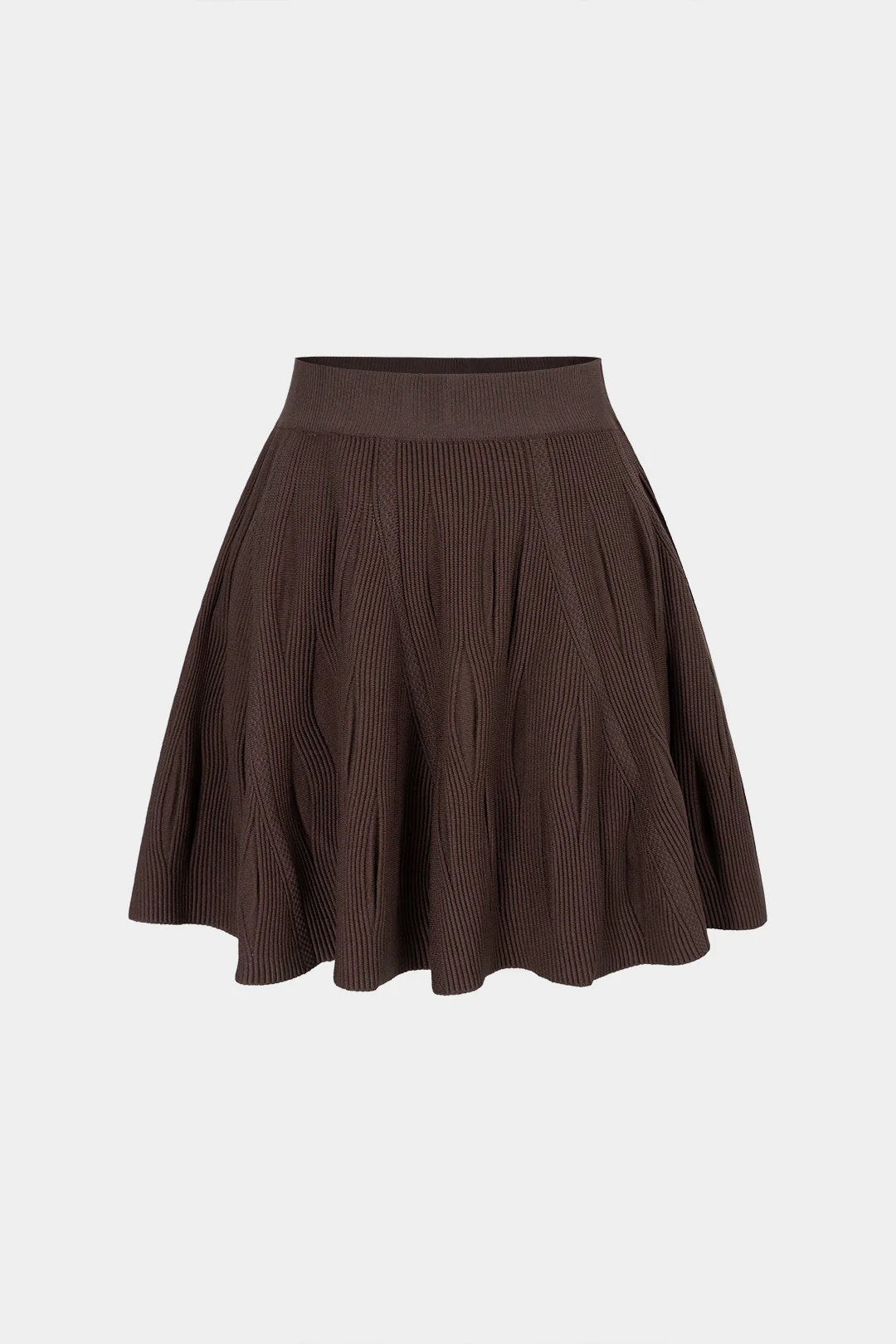 Knit Texture Ruched A-Line Skirt - Weenar