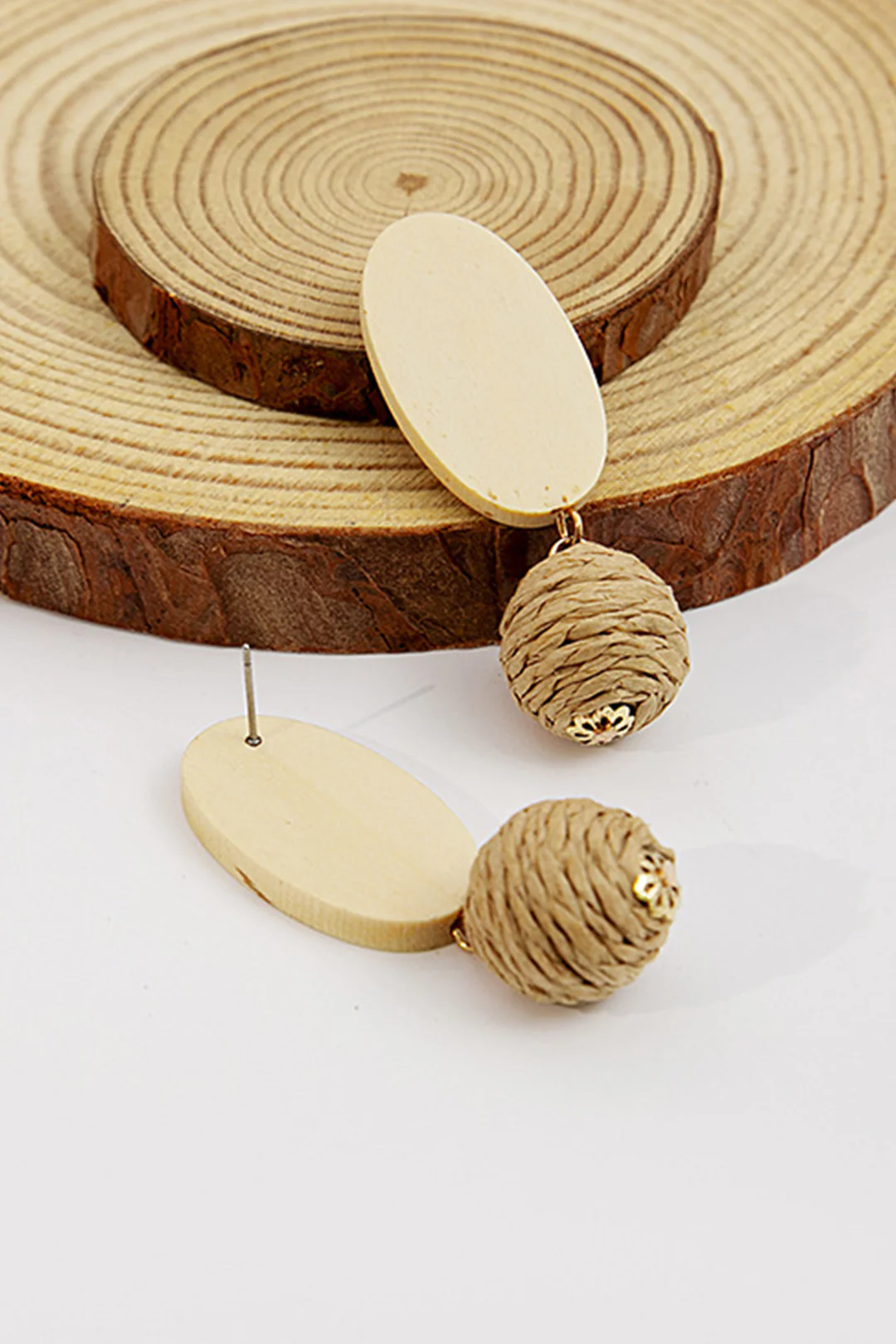 Wood Geometric Hollow Earrings - Weenar