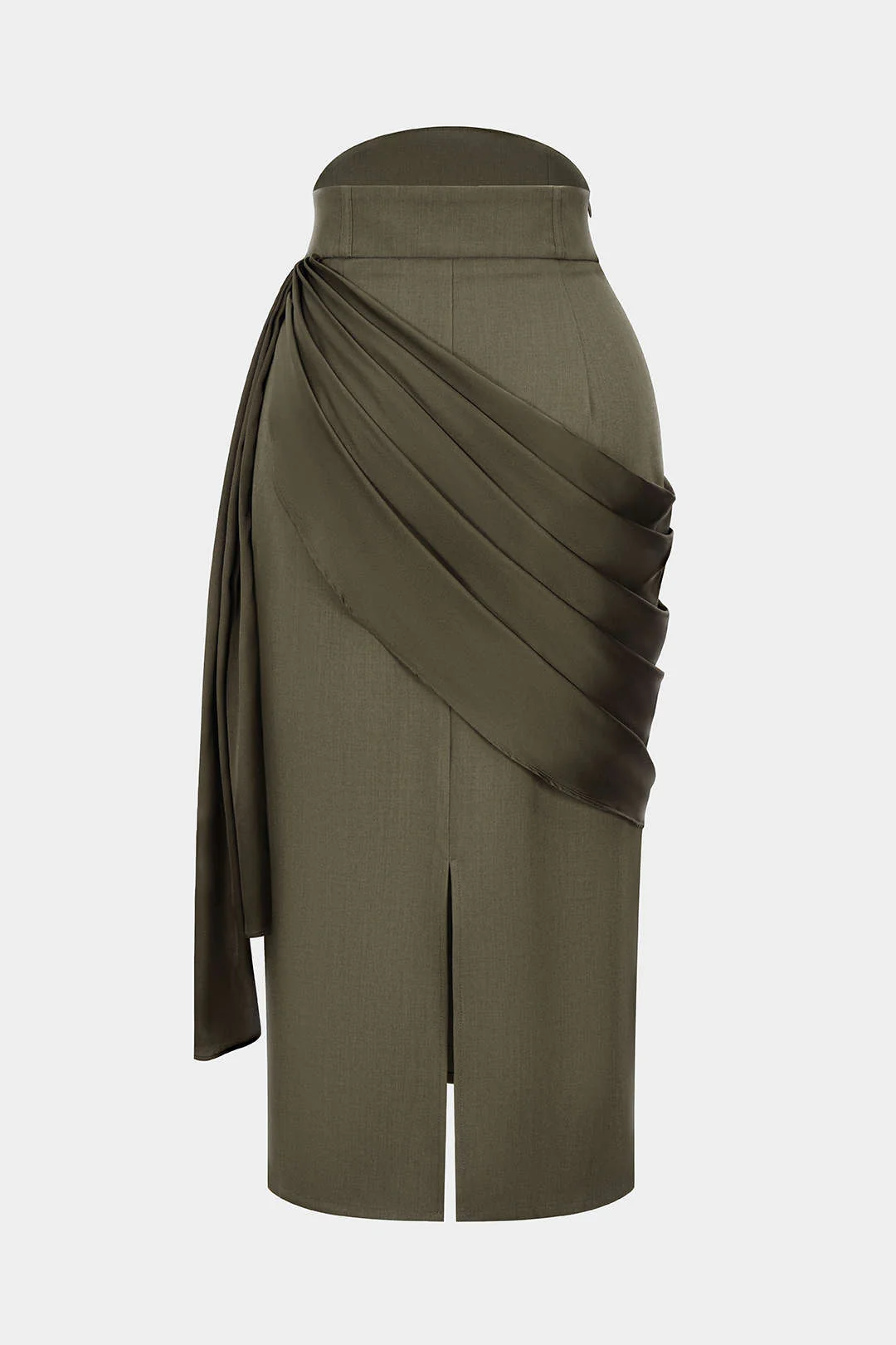 Satin Asymmetrical Ruched Skirt - Weenar