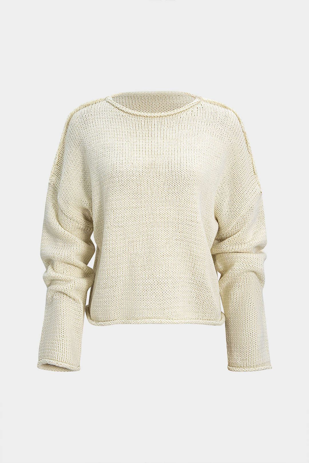 Sweater Round Neck Long-Sleeve Top - Weenar