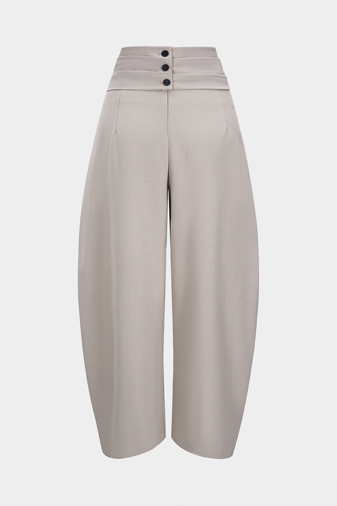 Solid High Waist Barrel Pants - Weenar