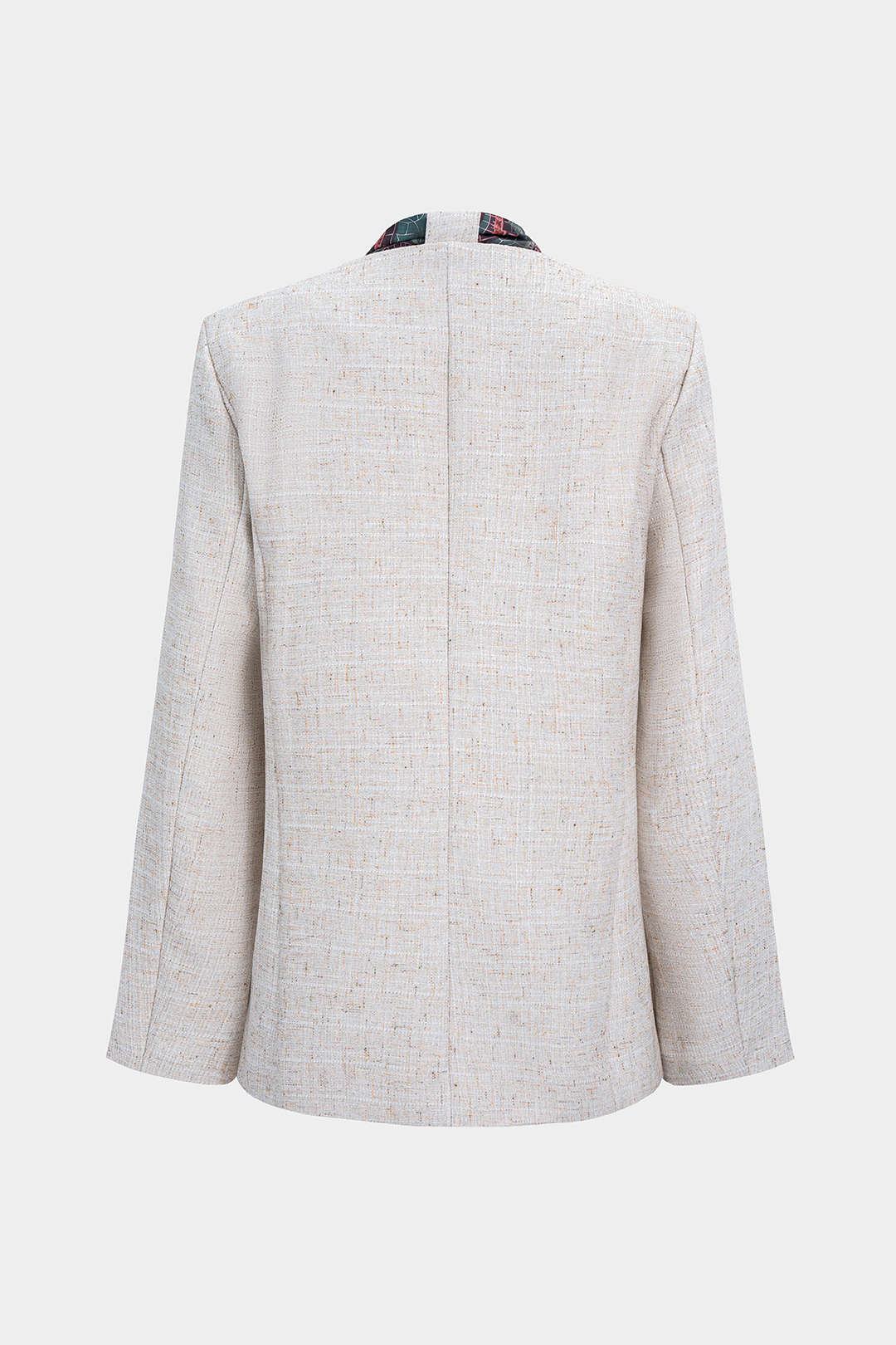 V-Neck Button Long Sleeve Blazer With Scarf - Weenar