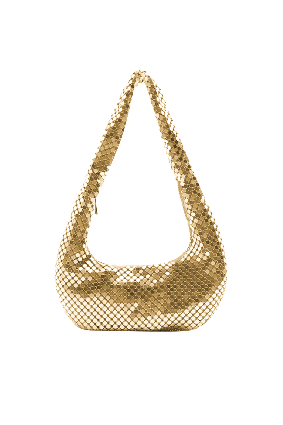 Metallic Sequins Decor Zipper Clutch Bag - Weenar