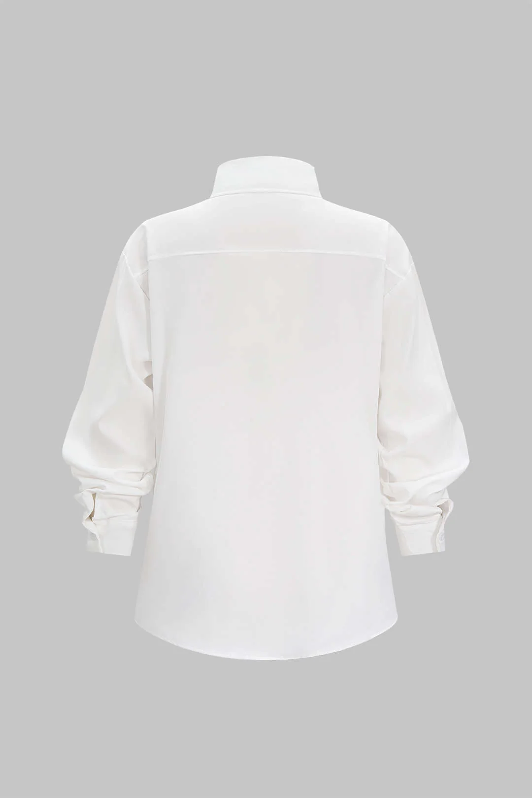 Denim Patchwork Frayed Asymmetrical Pocket Long-Sleeve Shirt - Weenar
