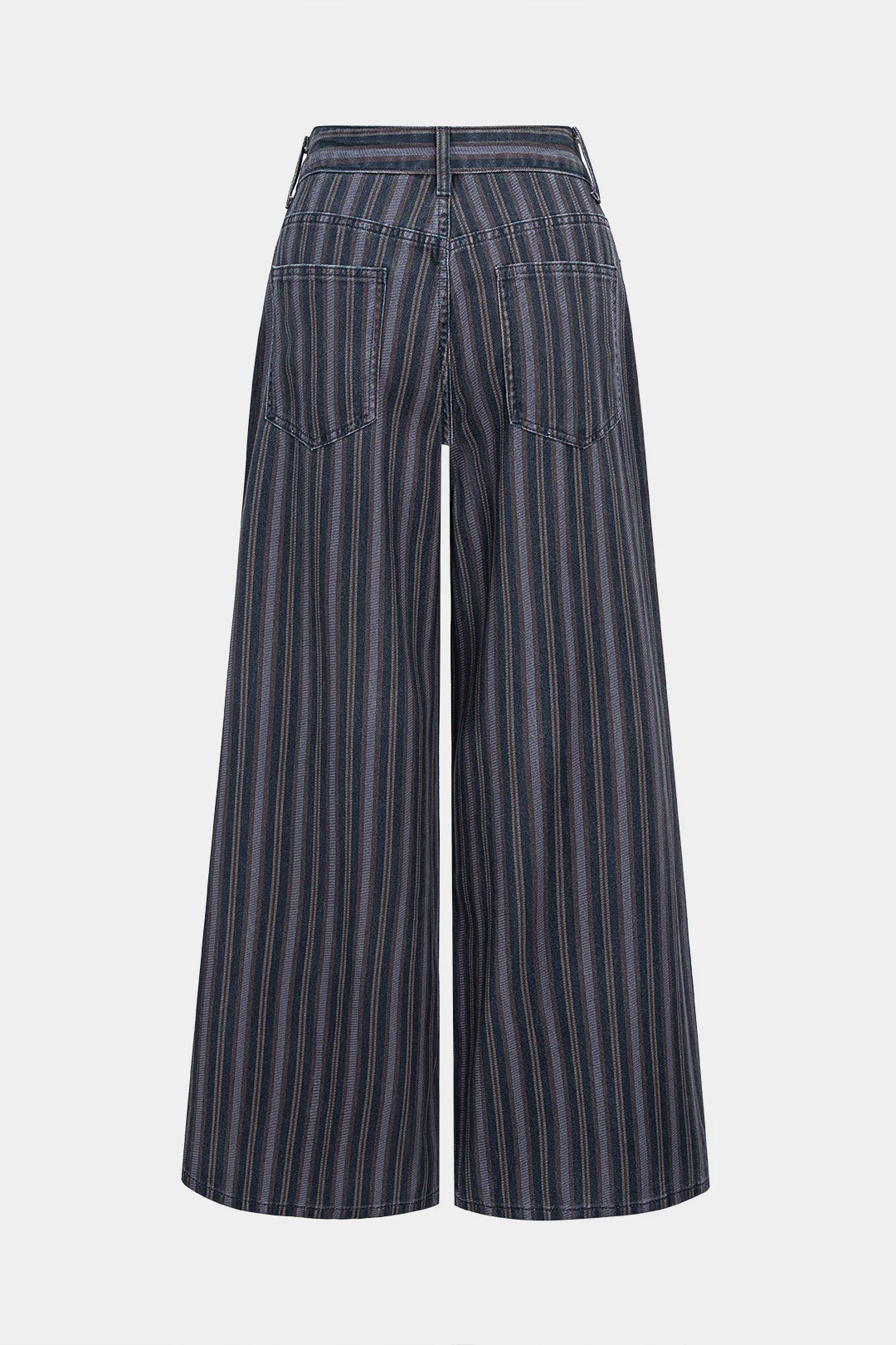 Color Block Stripes Print High Waist Jeans - Weenar