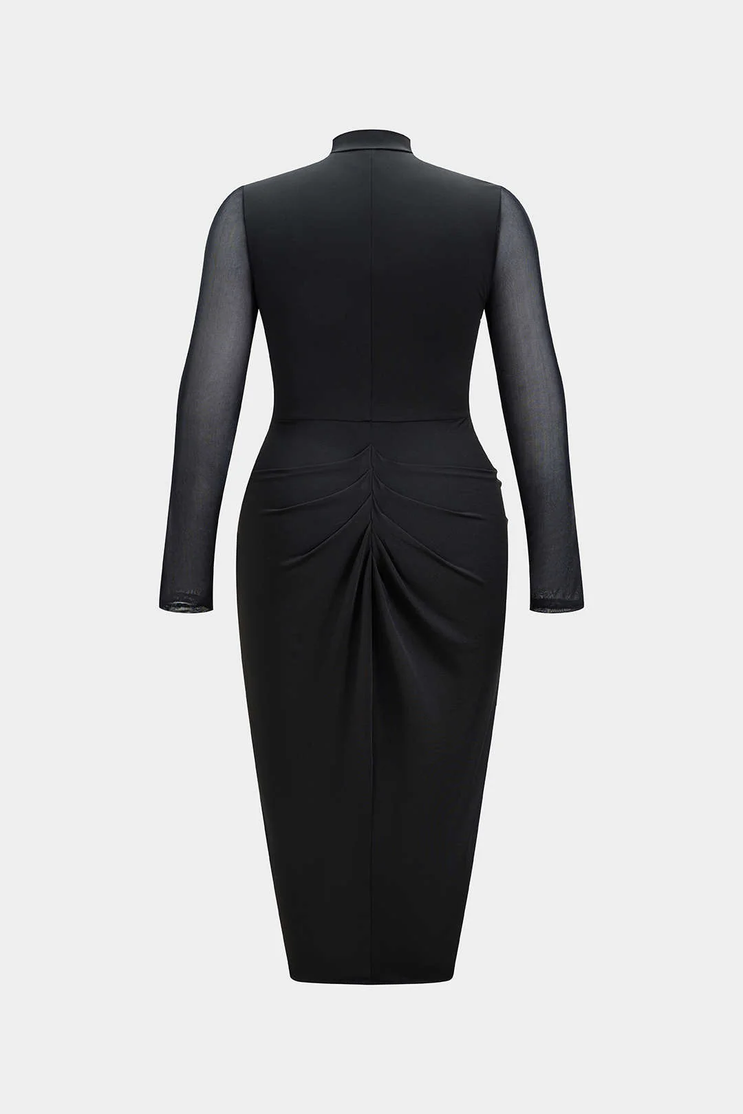 Plus Size Round Neck Patchwork Ruched Sleeveless Midi Dress - Weenar