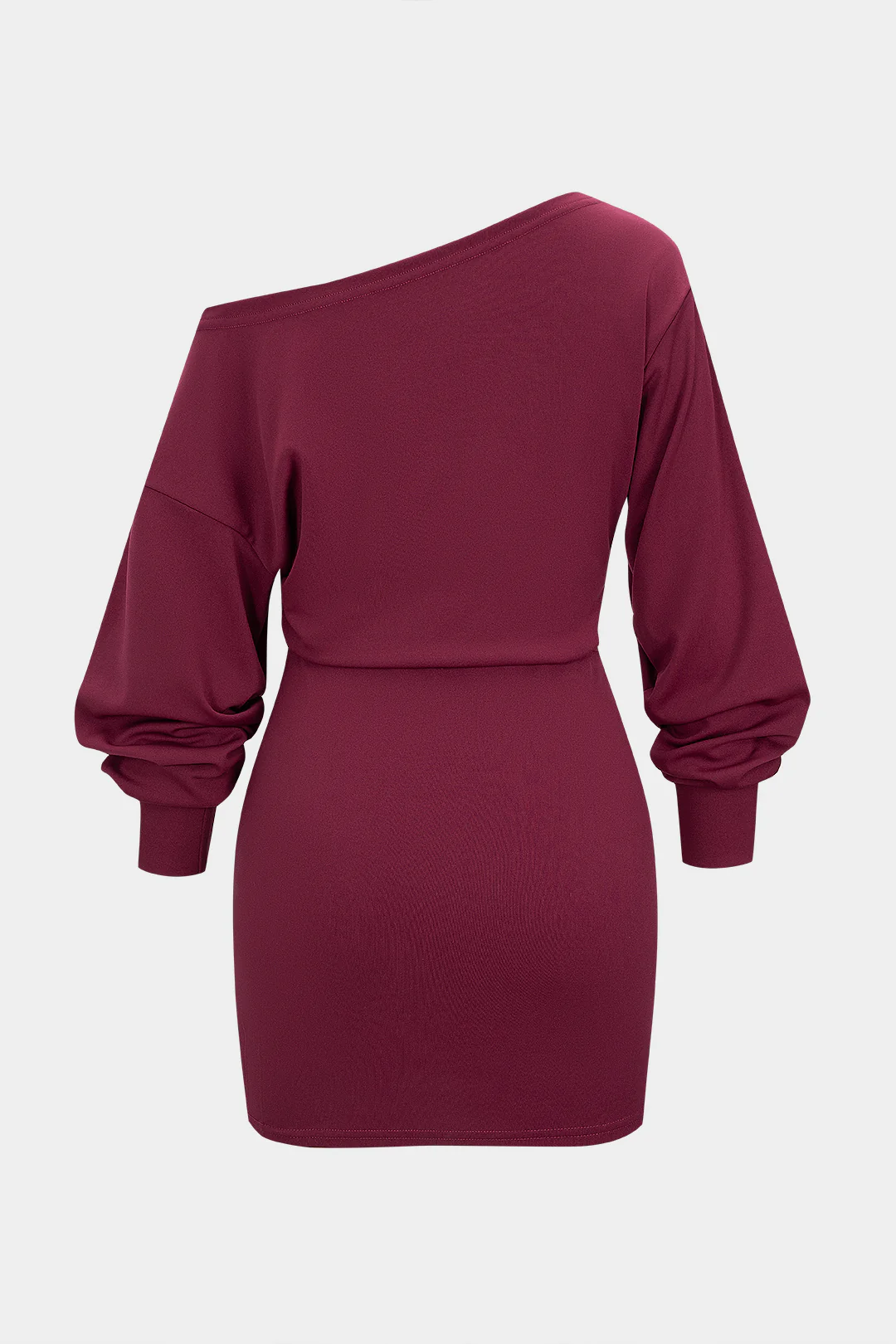 One Shoulder Long Sleeve Bodycon Mini Dress - Weenar