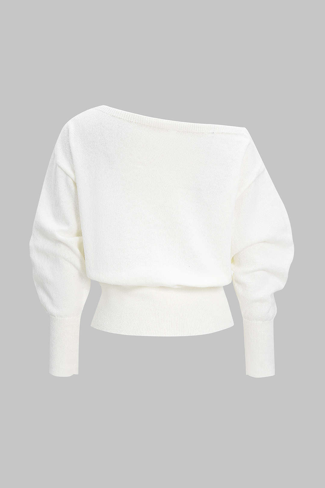 Knit Asymmetrical Long-Sleeve Top - Weenar