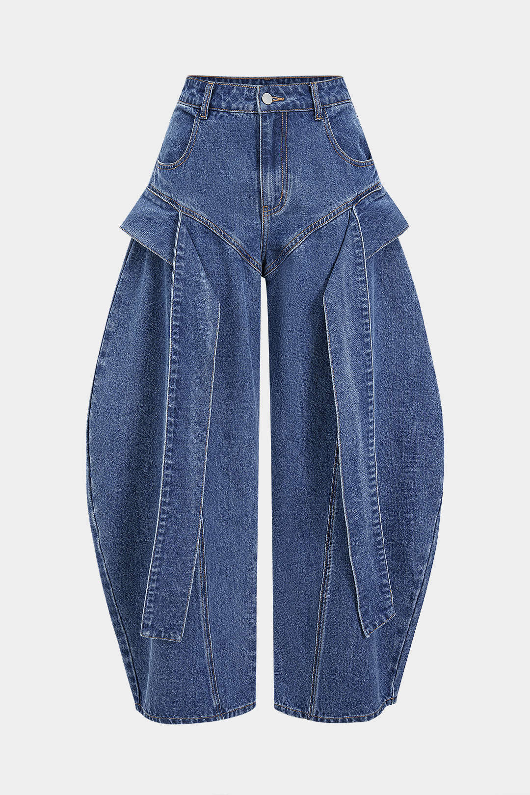 Denim Wide Leg Low Waist Barrel Jeans - Weenar