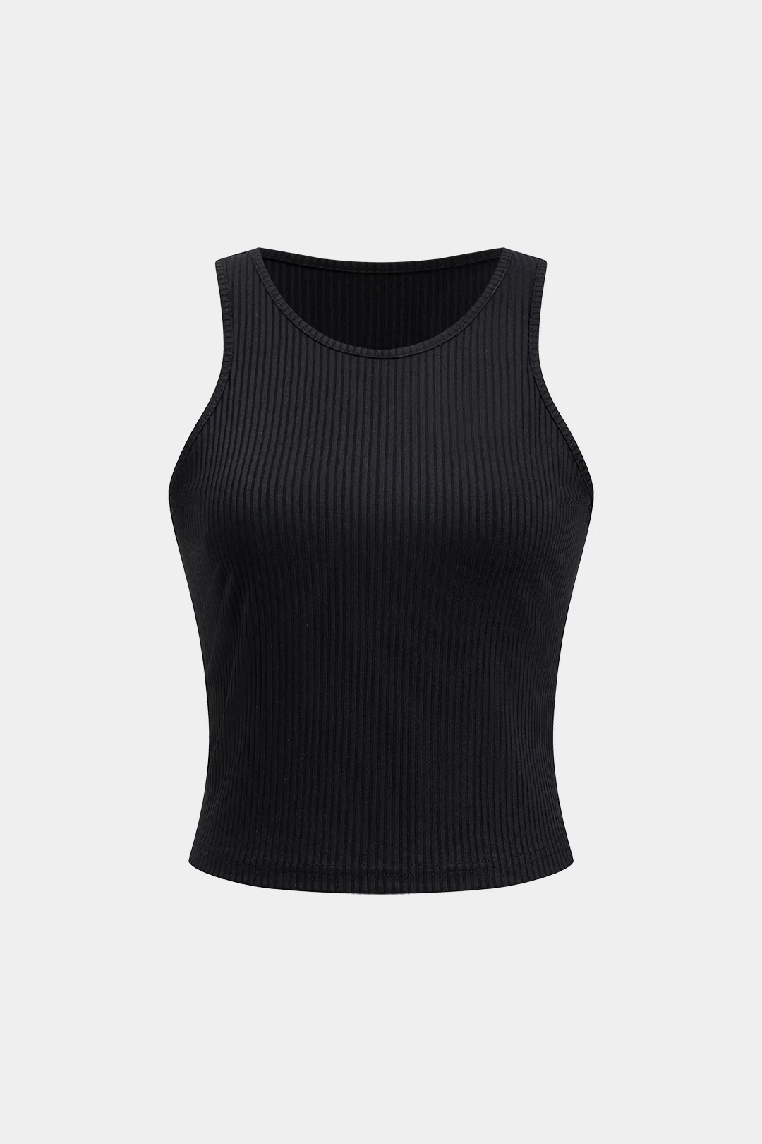Ribbed Tank Top And Contrast Asymmetrical Zipper Skirt Set - Weenar