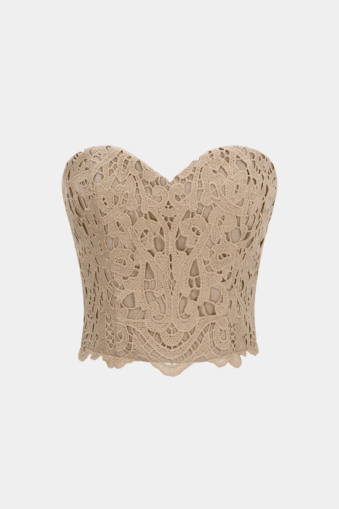 Jacquard Patchwork Corset Zipper Tube Top - Weenar