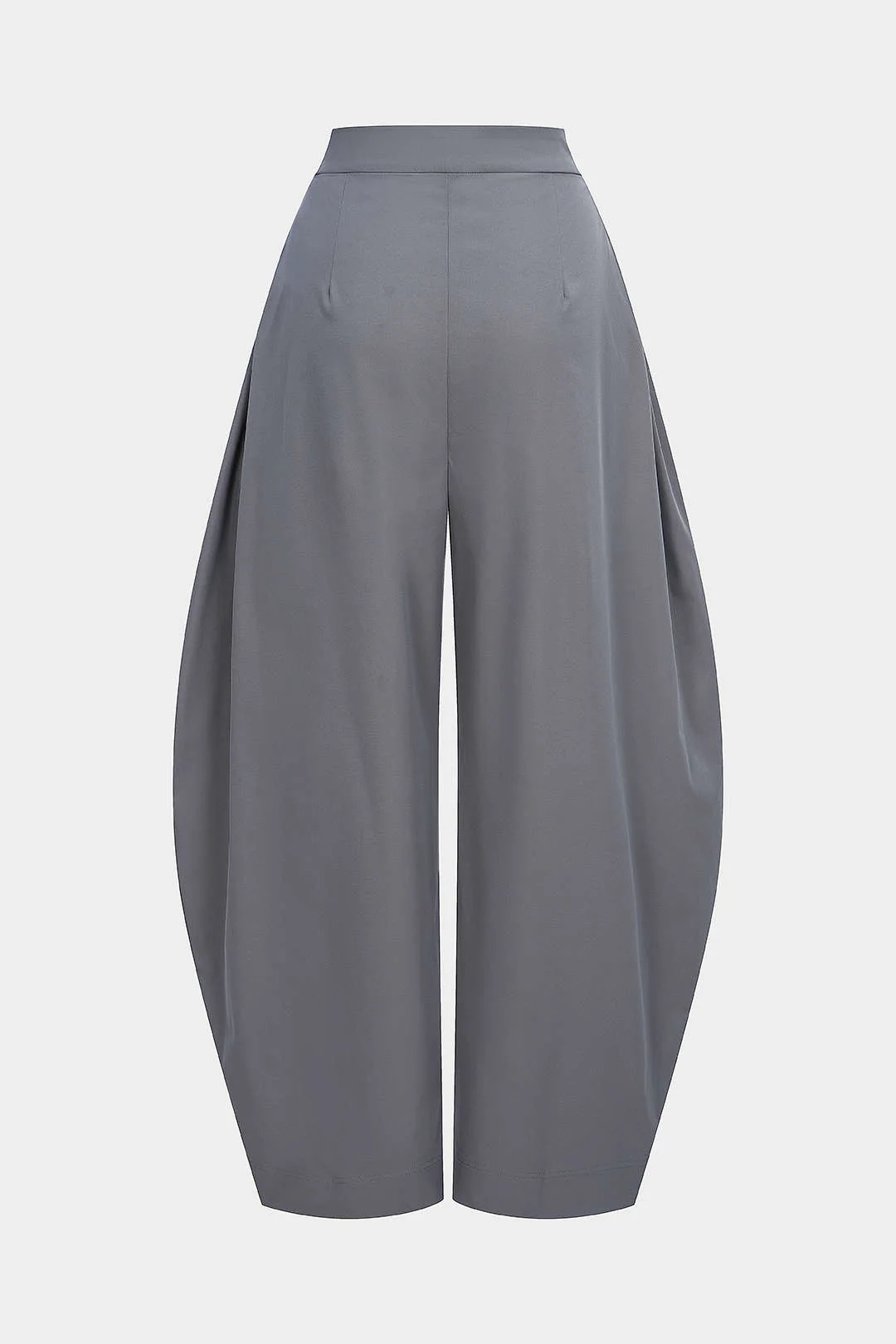 Solid Ruched Zipper High Waist Pants - Weenar