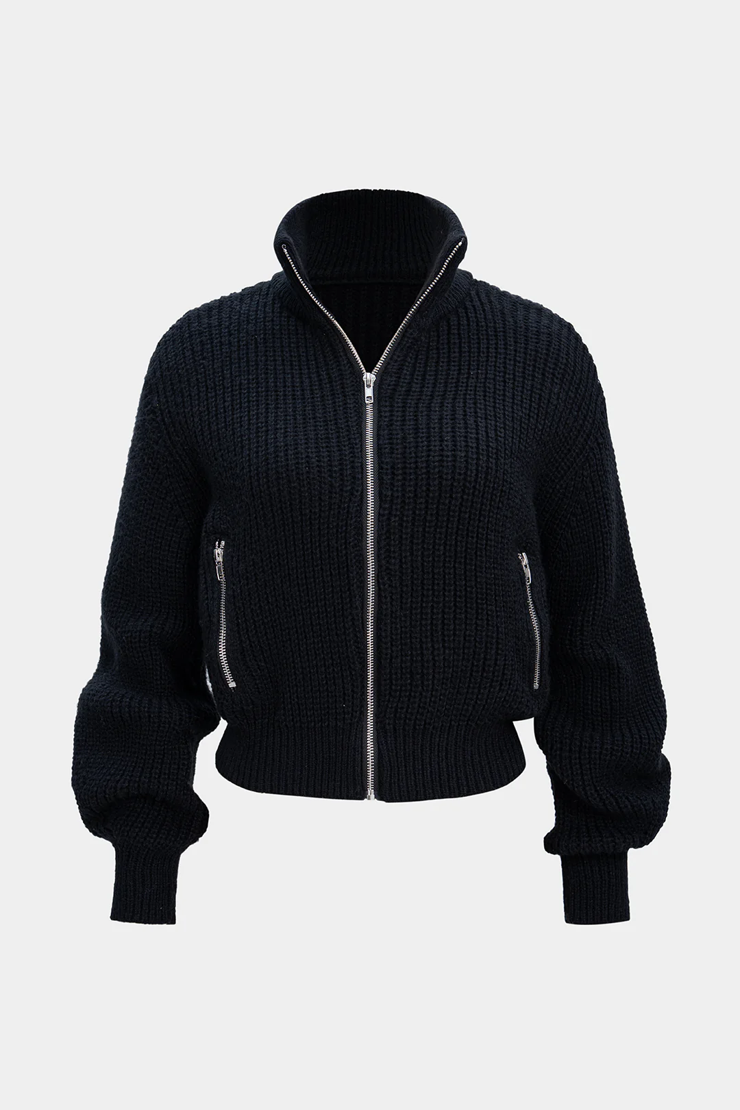 Knit Zipper Cardigan - Weenar