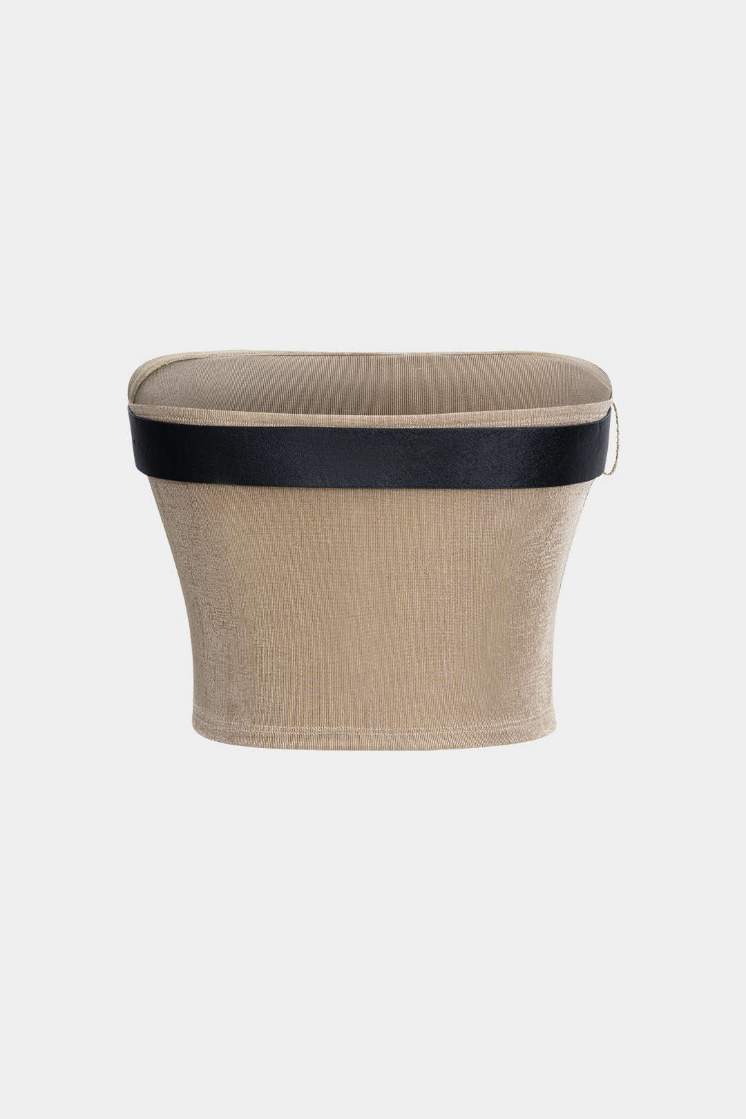 Ruched Belted Tube Top - Weenar