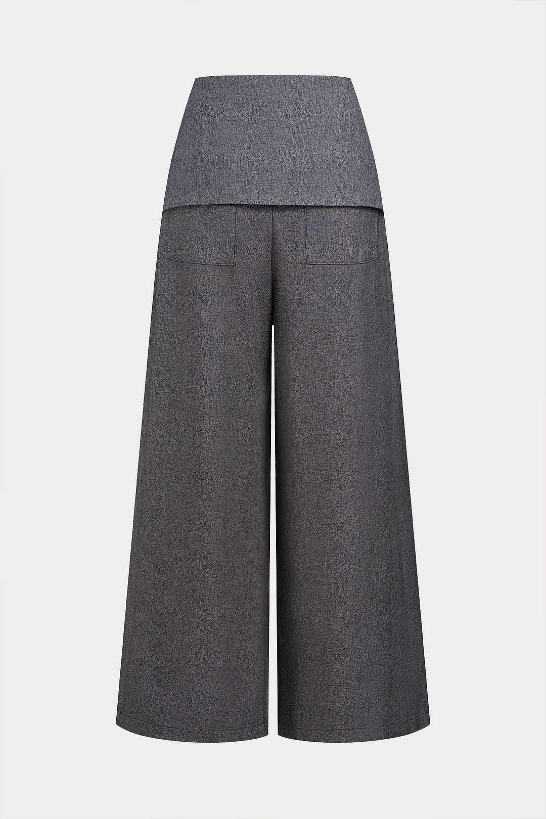 Asymmetrical High Waist Wide Leg Pants - Weenar