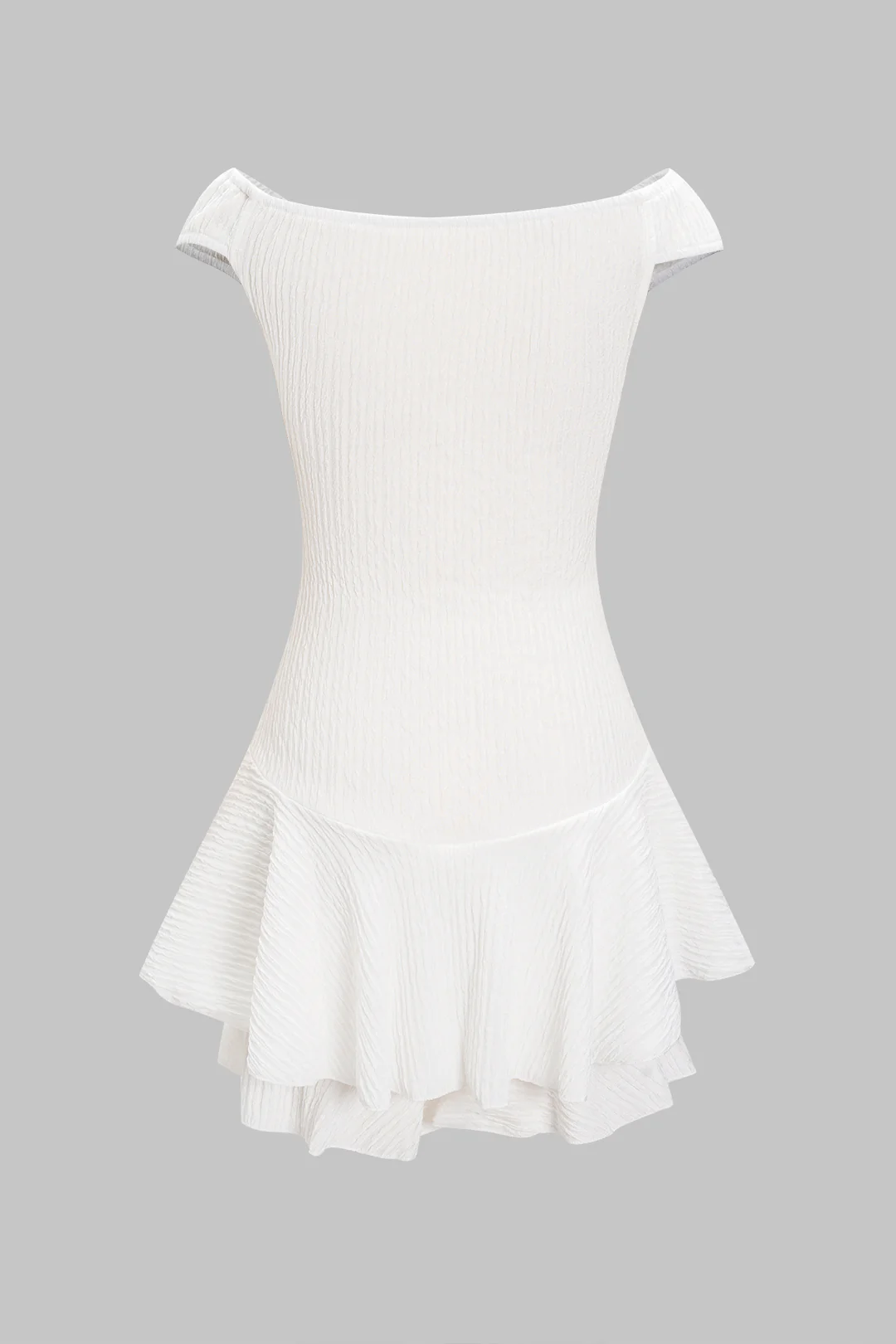 Off Shoulder Twist Knot Ruched Mini Dress - Weenar