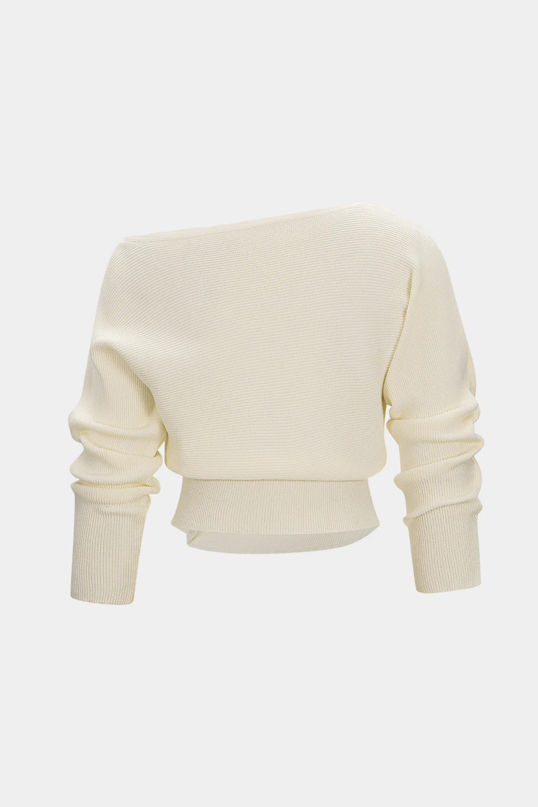 Asymmetrical Ruched Batwing Long-Sleeve Top - Weenar