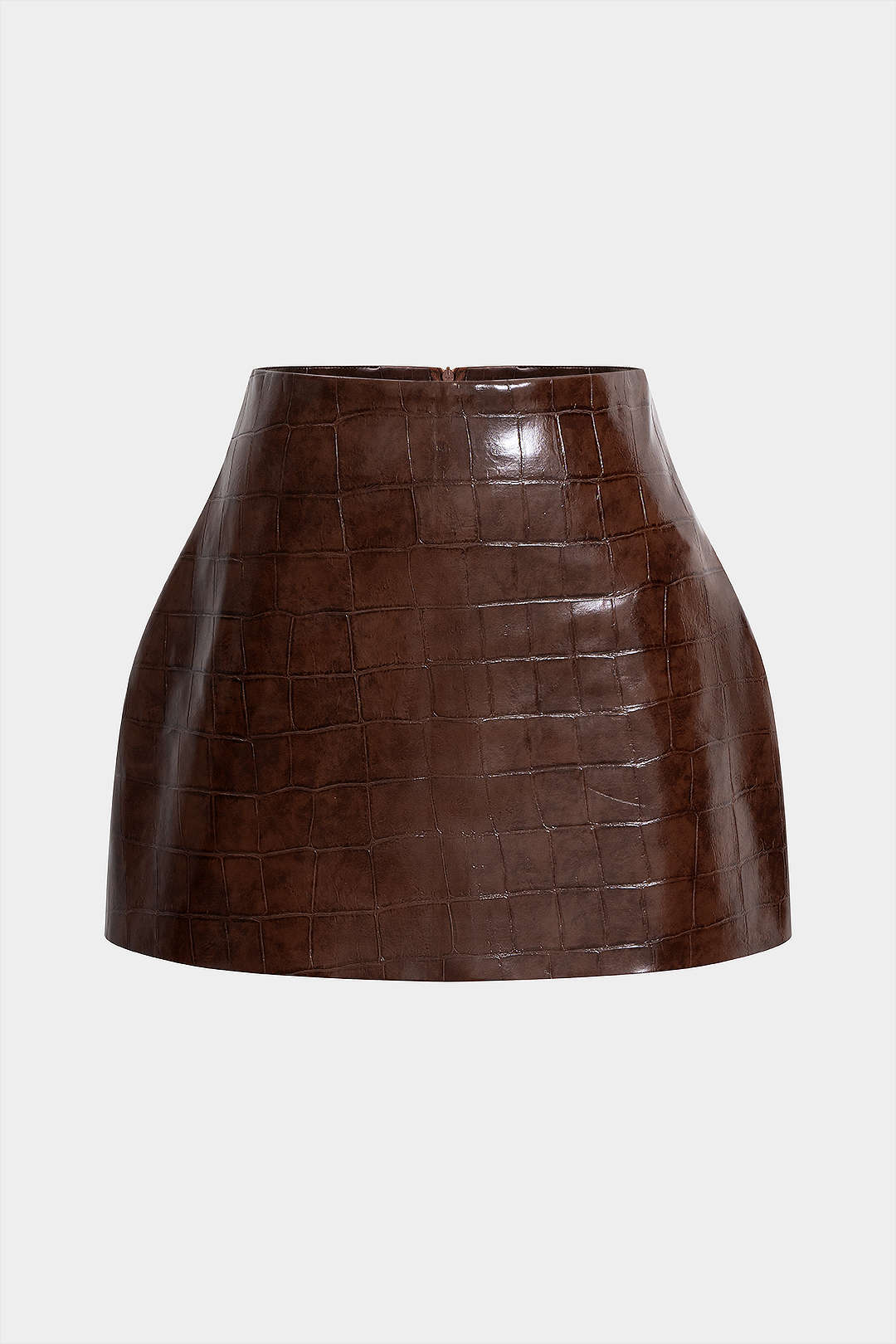 Texture Faux Leather Skirt - Weenar