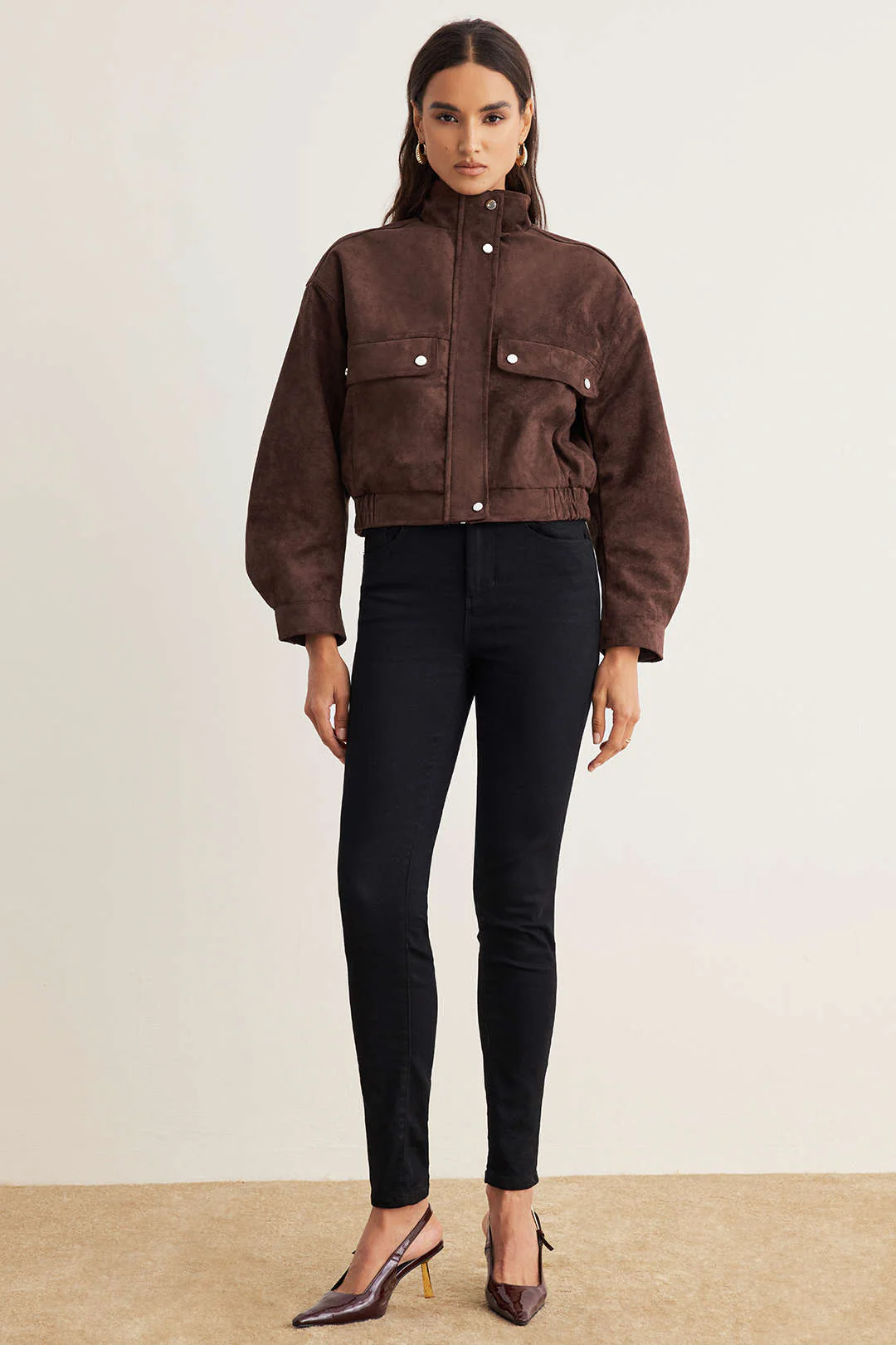 Suede Zipper Pocket Jacket - Weenar
