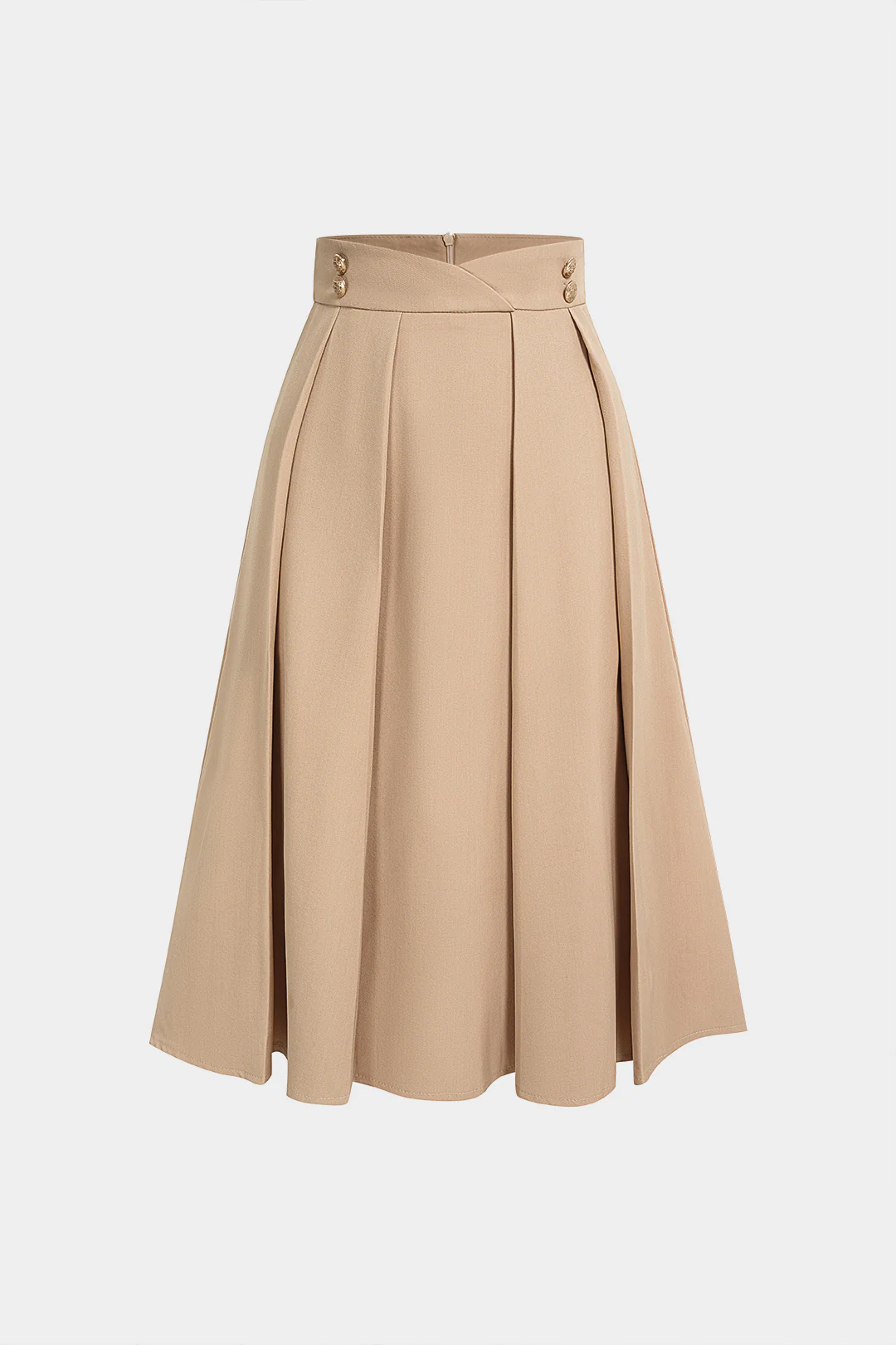 Pleated Zipper High Waist Skirt - Weenar