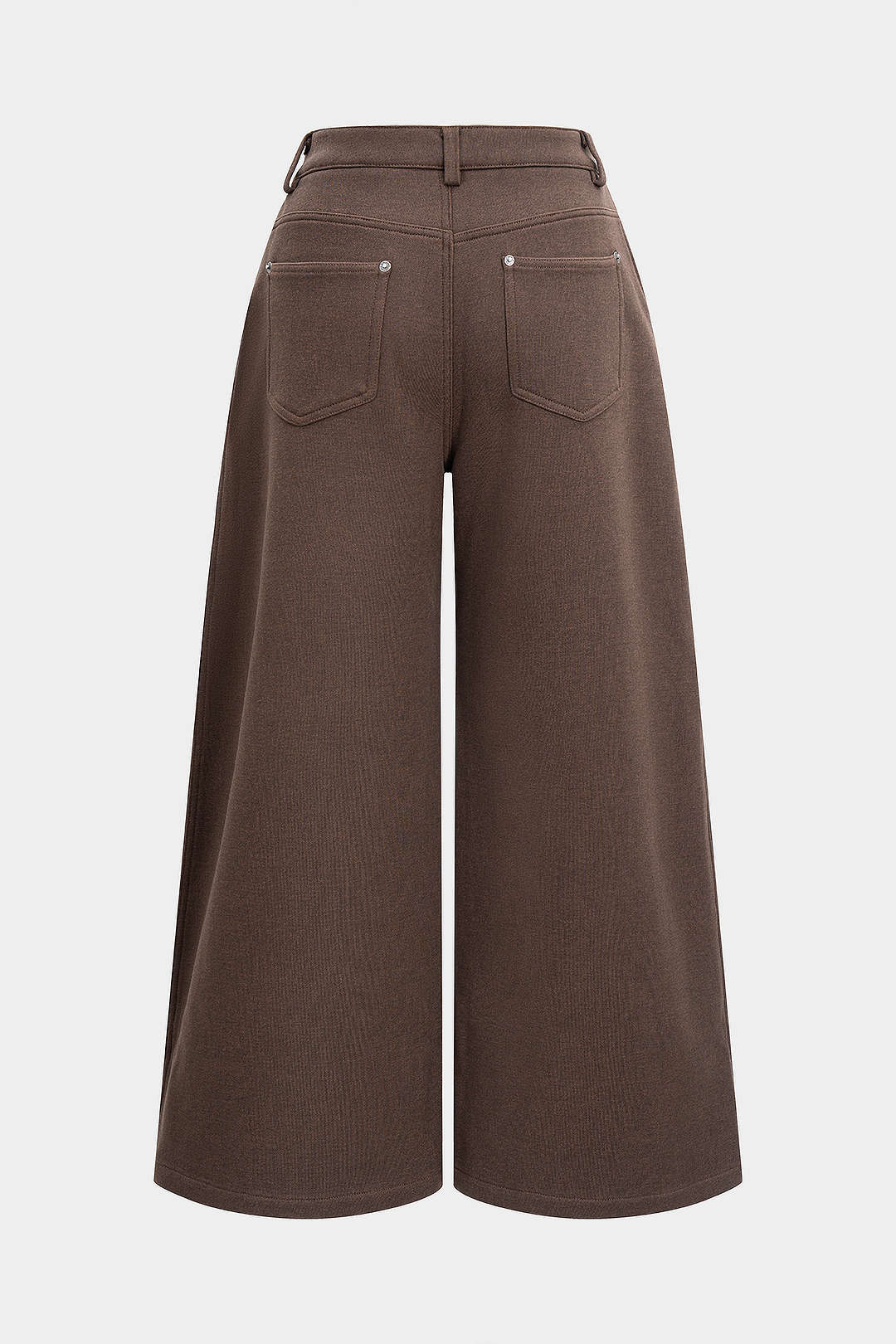 Solid Pocket Wide Leg Pants - Weenar
