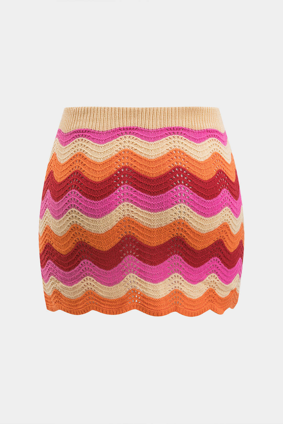 Plus Size Contrast Knit Cut Out Skirt - Weenar