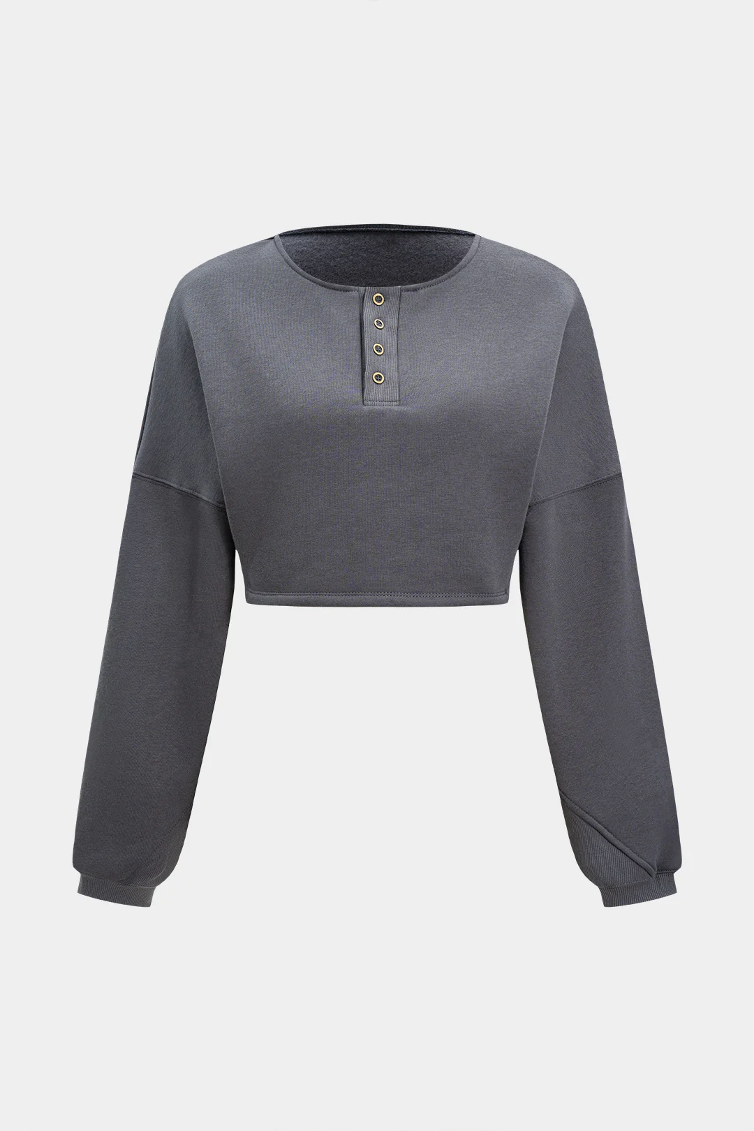 Button Detail Long-Sleeve Top - Weenar