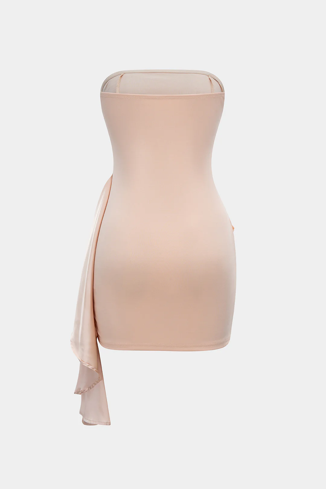 Satin Patchwork Pleated Strapless Mini Dress - Weenar