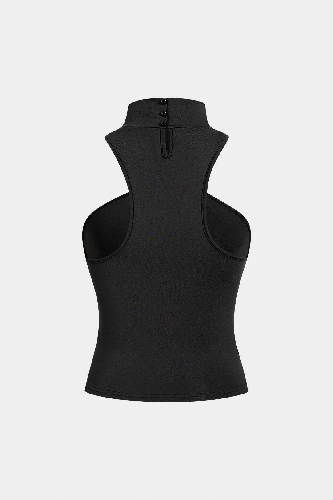 Mock Neck Metallic Tank Top - Weenar