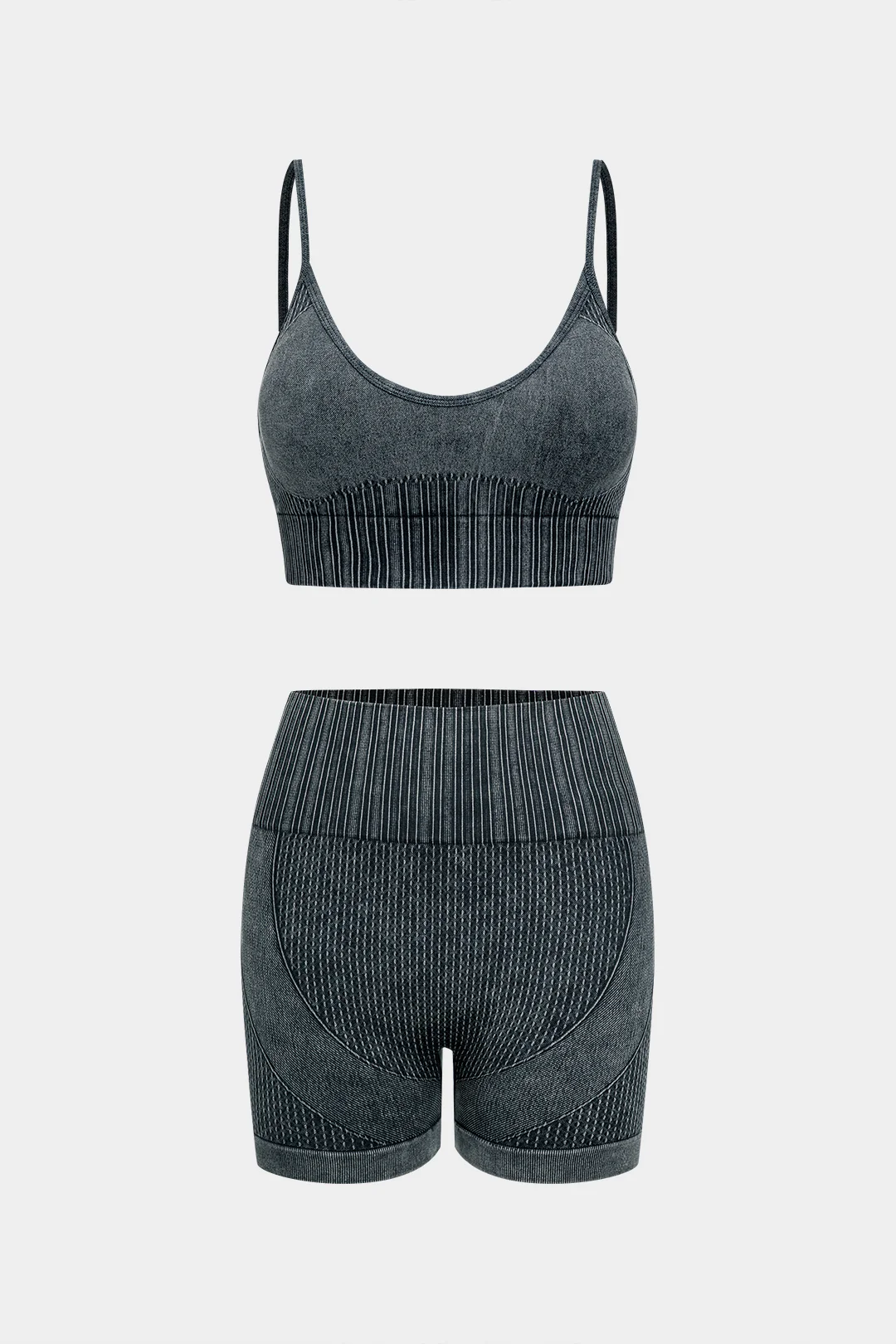 Solid Backless Cami Top And Shorts Set - Weenar