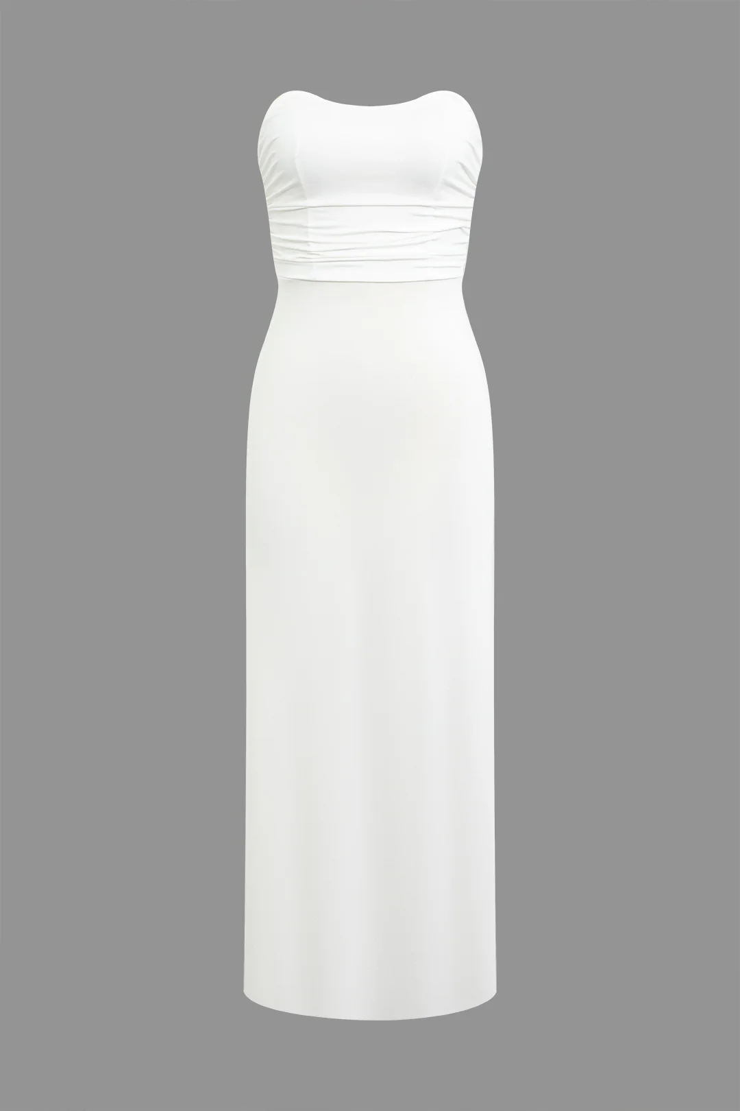 Ruched Backless Tie Up Slit Sleeveless Maxi Dress - Weenar