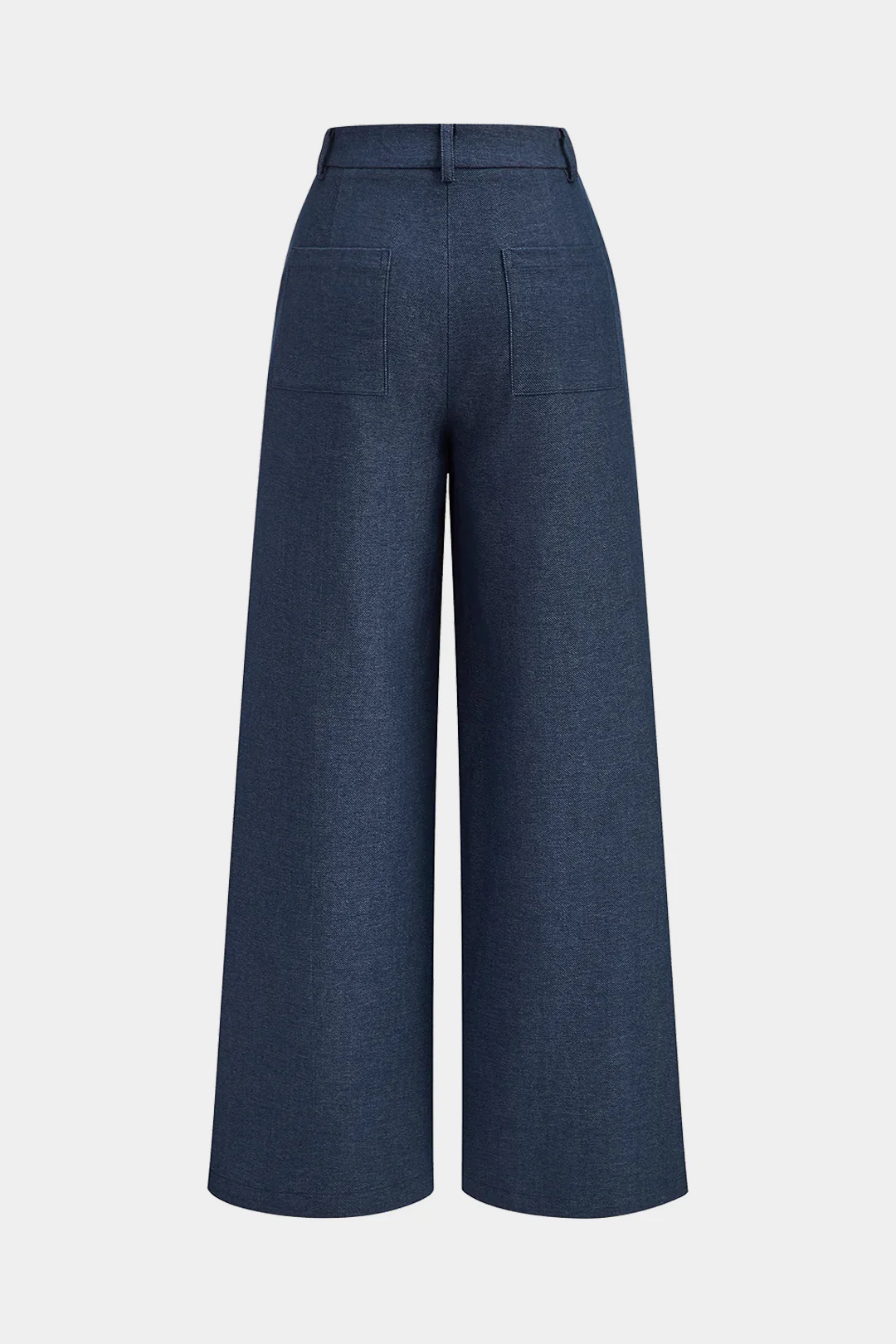 Solid Pleated Wide-Leg Pants - Weenar
