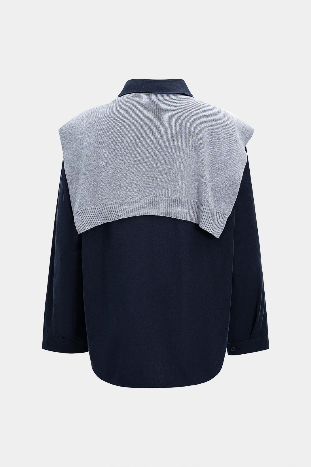 Solid Long-Sleeve Shirt With Shawl - Weenar