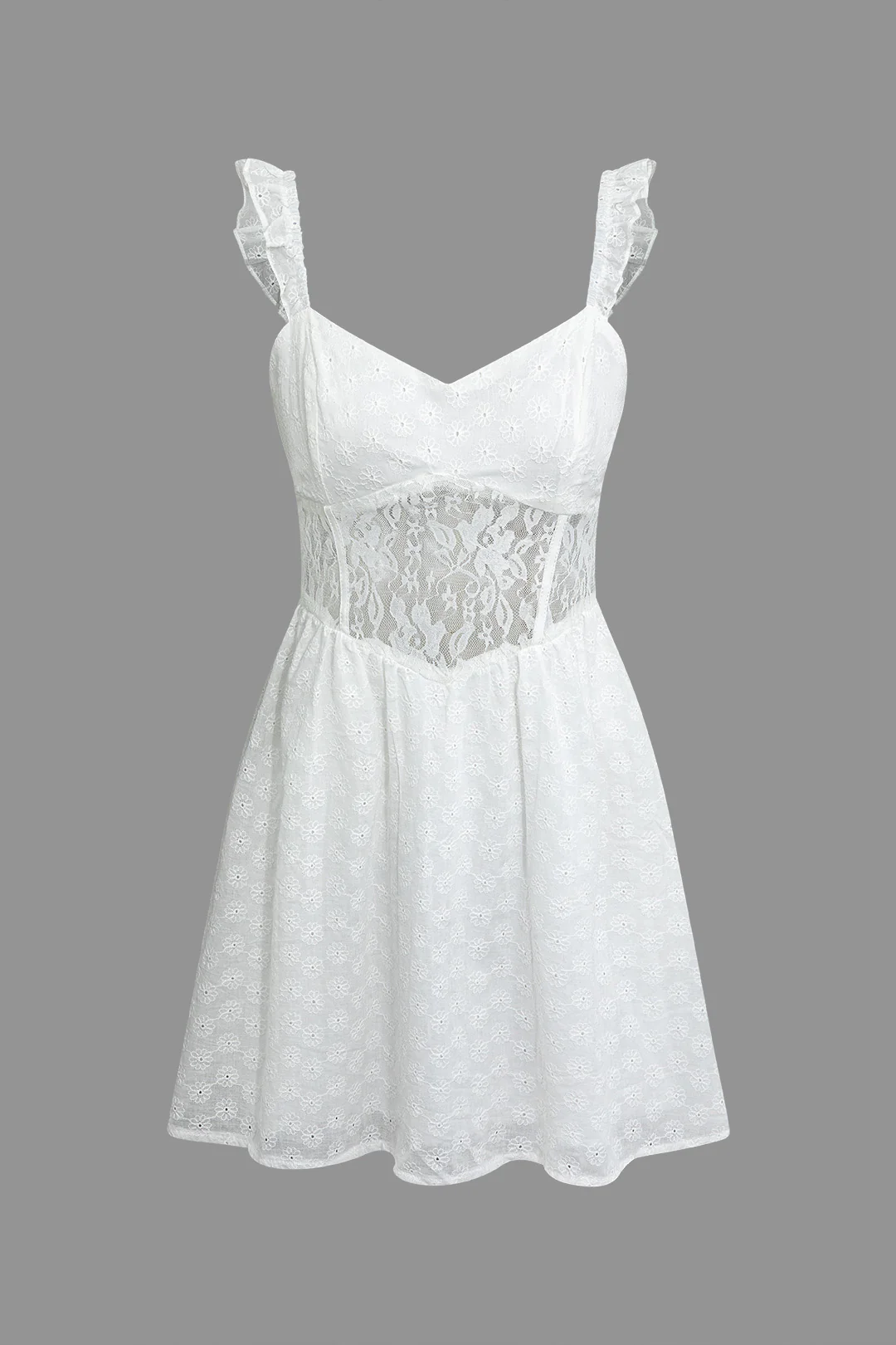 Lace Backless Zipper Sleeveless Mini Dress - Weenar
