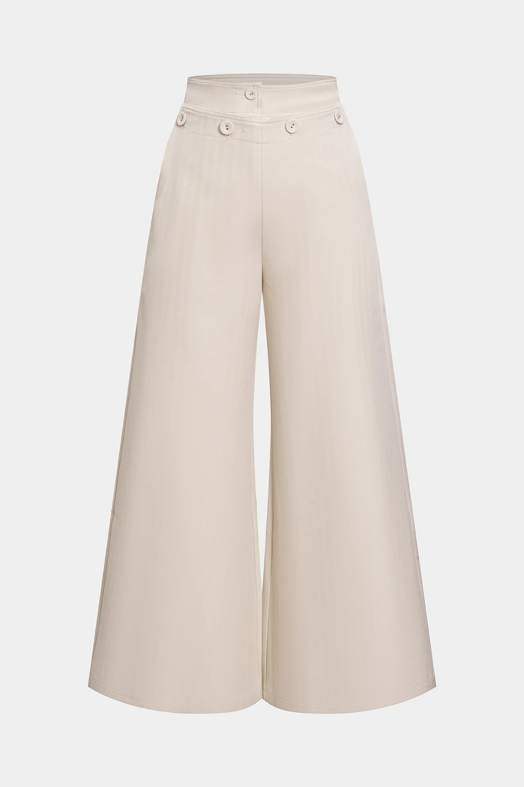 Double Waistband Wide Leg Pants - Weenar