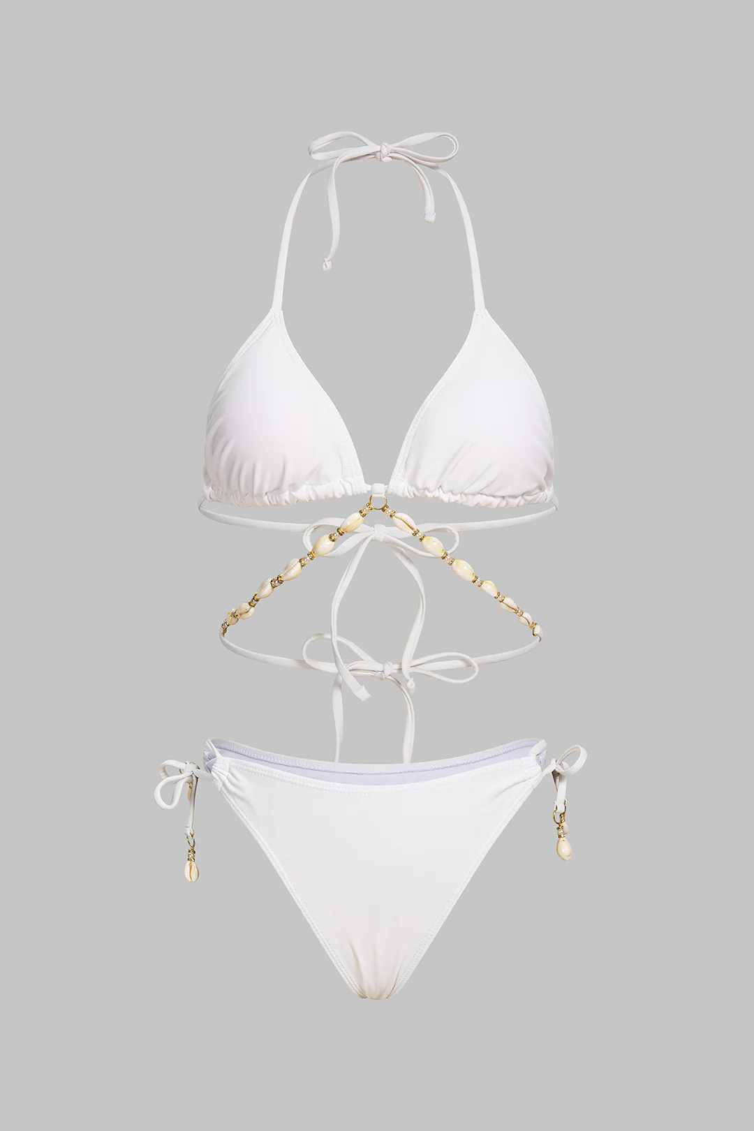 Halter Chain Tie-Up Bikini Set - Weenar