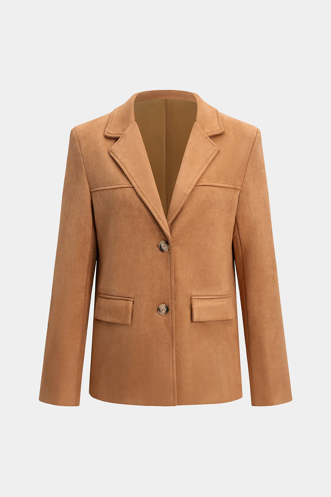 Suede Button Notched Lapel Jacket - Weenar