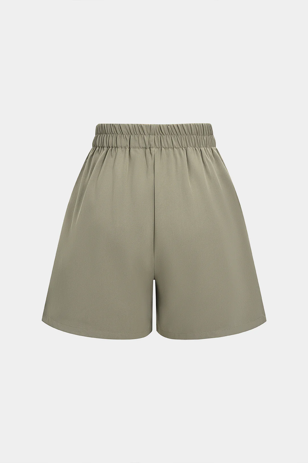 Button Ruched Wide Leg Shorts - Weenar