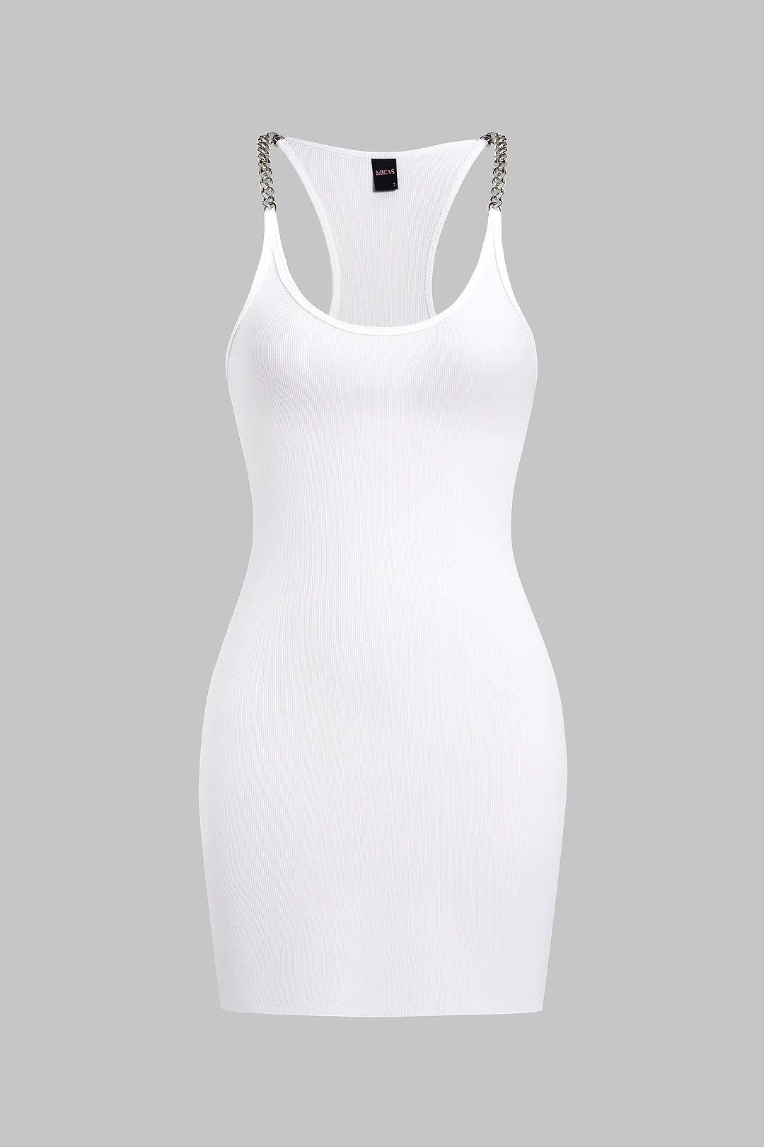 Chain Decor Sleeveless Mini Dress - Weenar