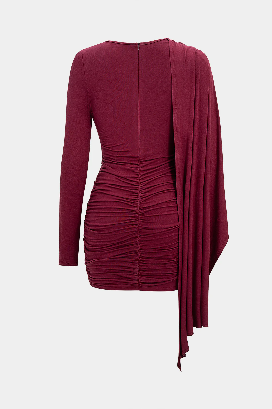 Ruched Long Sleeve Mini Dress - Weenar