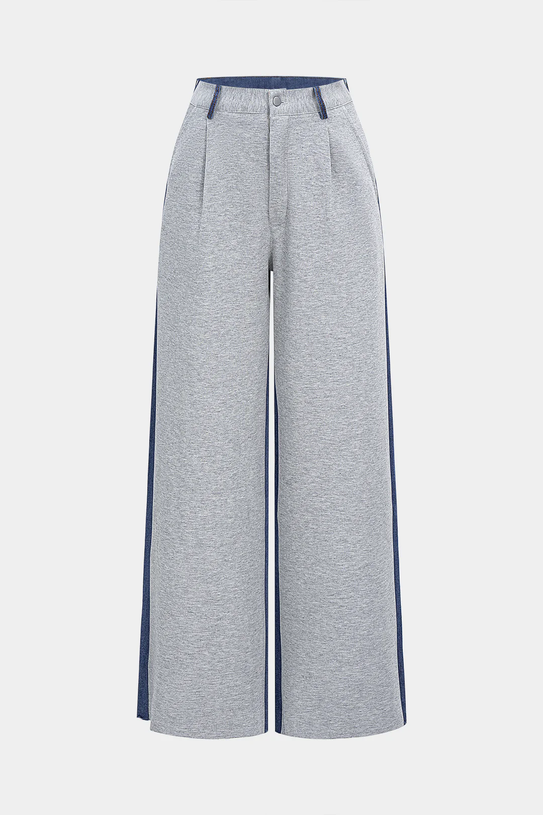 Denim High Waist Patchwork Wide Leg Jeans - Weenar