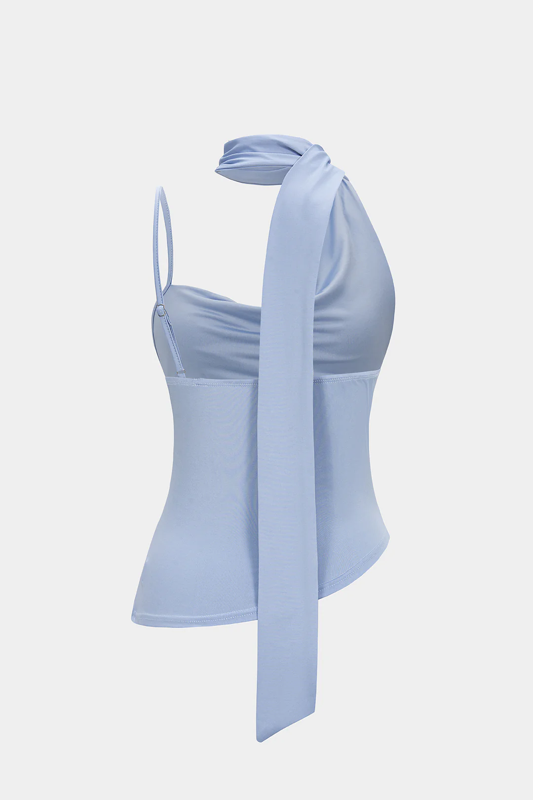 Asymmetrical Halter Neck Ruched Cami Top - Weenar