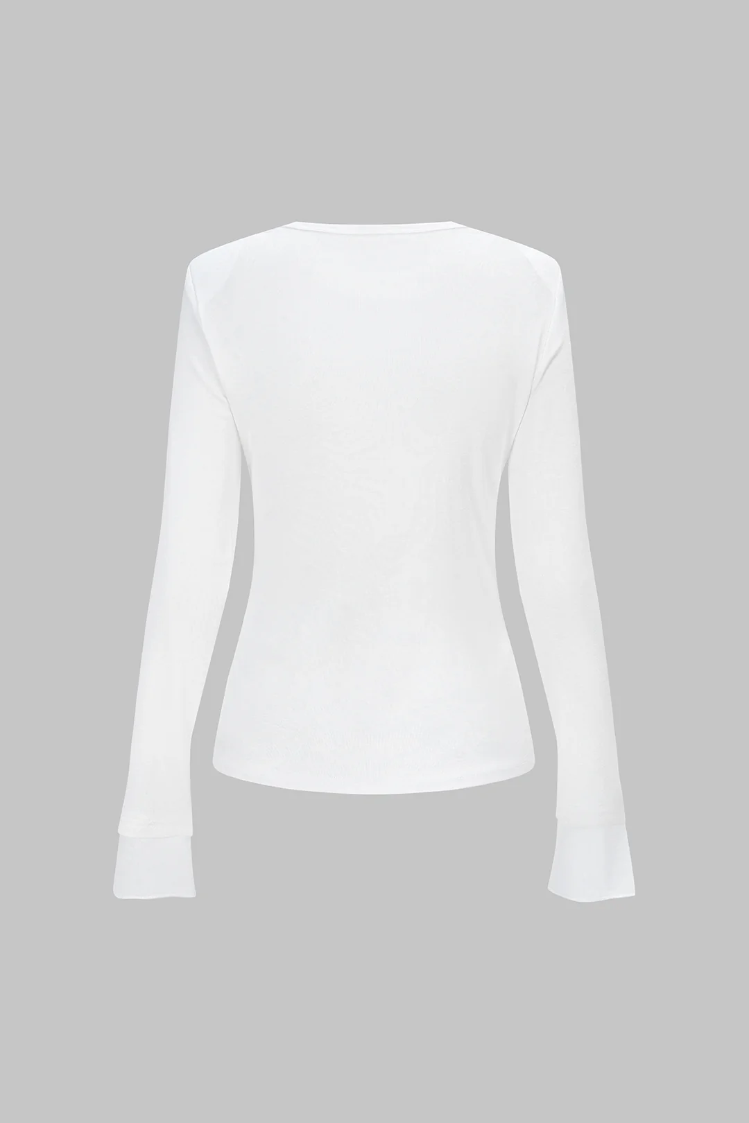 Round Neck Ruched Long-Sleeve Top - Weenar