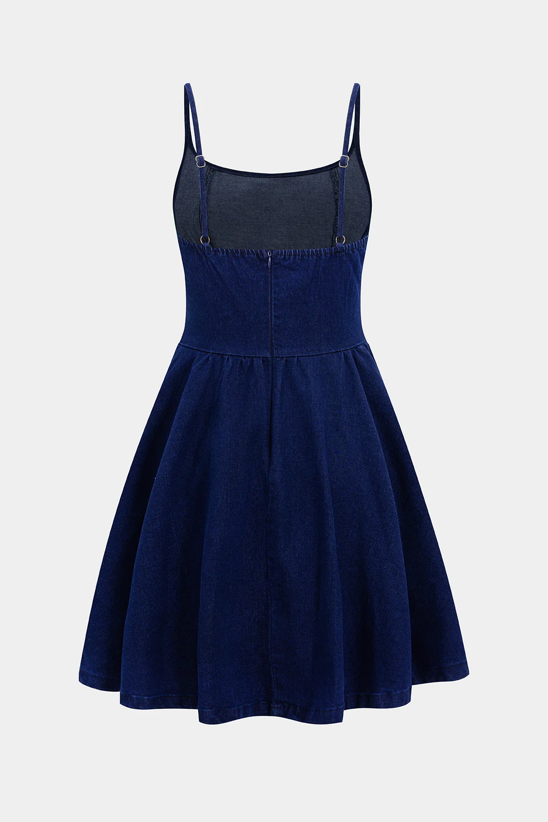 Denim Ruched Slip Sleeveless Dress - Weenar