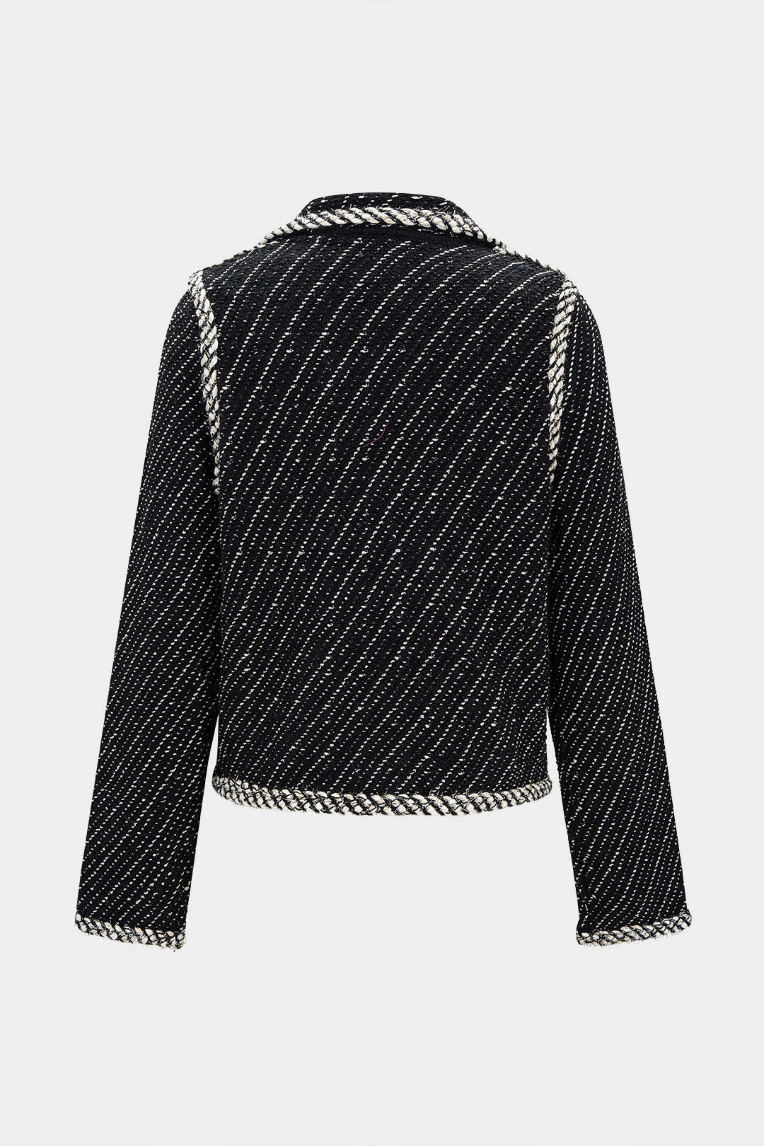 Knit Contrast Metallic Button Lapel Outerwear - Weenar