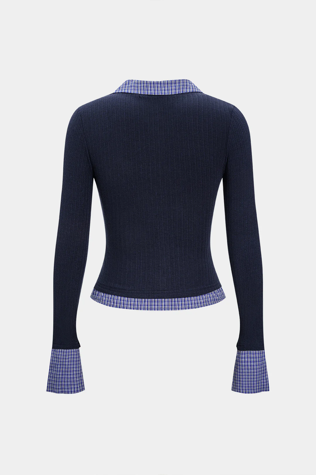 Lapel Patchwork Button Long-Sleeve Shirt - Weenar