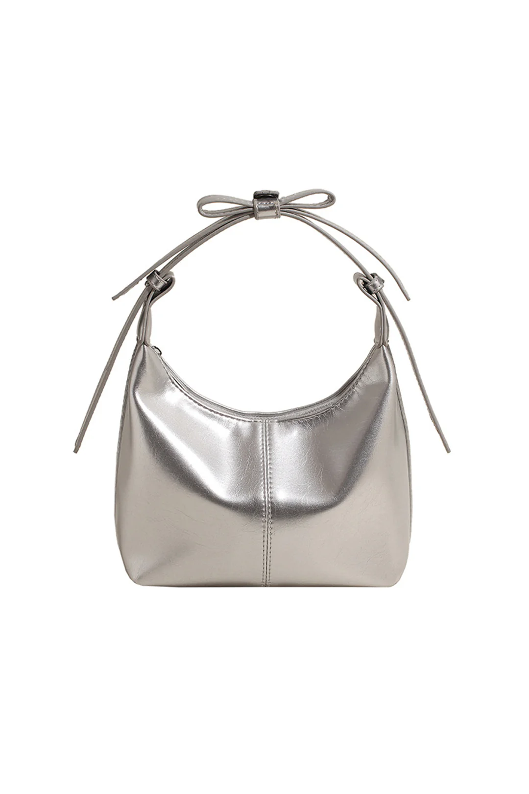 Faux Leather Zipper Underarm Tote Bag - Weenar