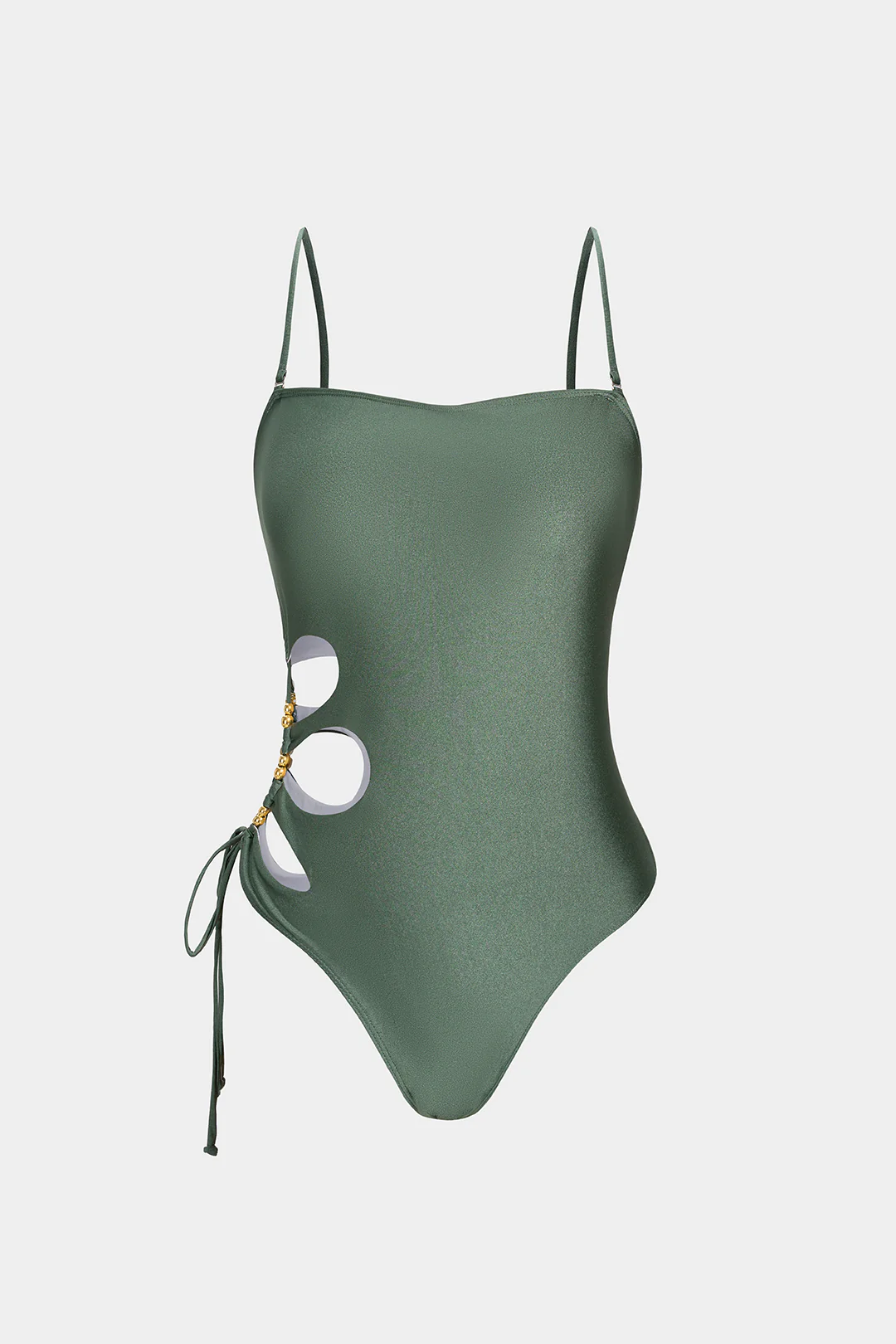 Asymmetrical Tie-Up Cut Out Sleeveless Swimsuit - Weenar