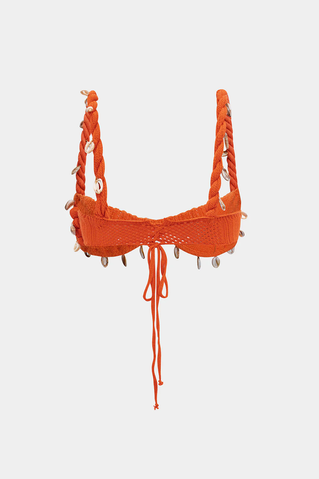 Knit Shell Decor Tie-Up Tank Top - Weenar